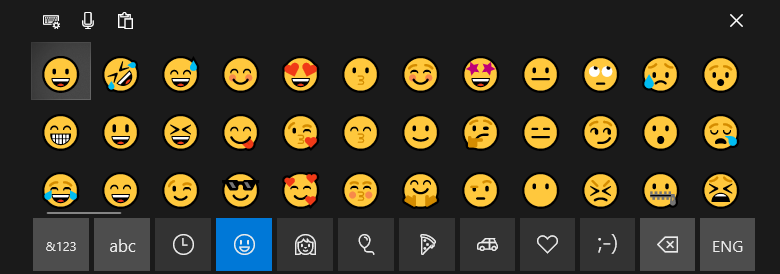 Touch Keyboard - Windows 10 Emojis
