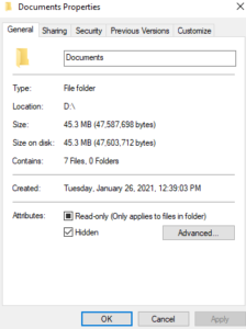 Hide Files & Folders (WIndows 10)