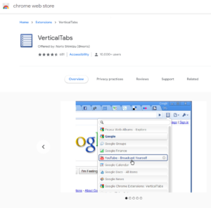 Vertical Tabs (Google Chrome)