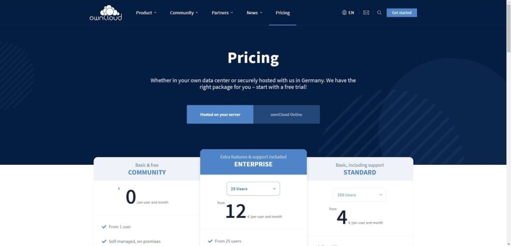 Owncloud Pricing