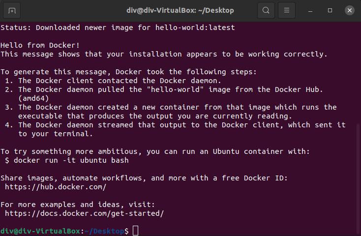 Docker Installation Success